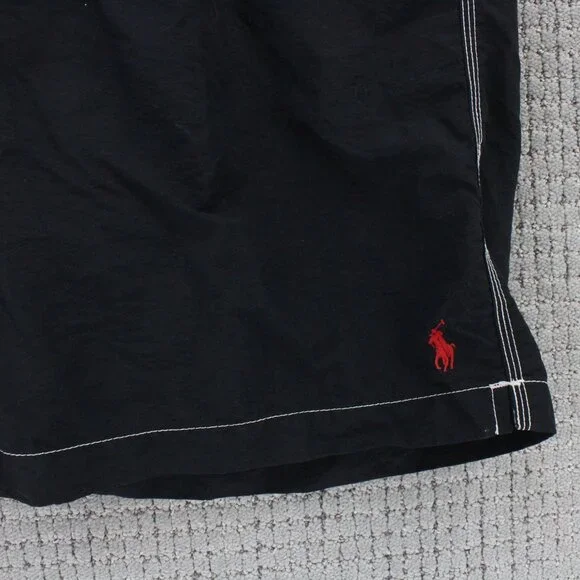 Polo By Ralph Lauren Board Shorts Mens XL Black Drawstring Pony Embroidered Y2k - Picture 3 of 10